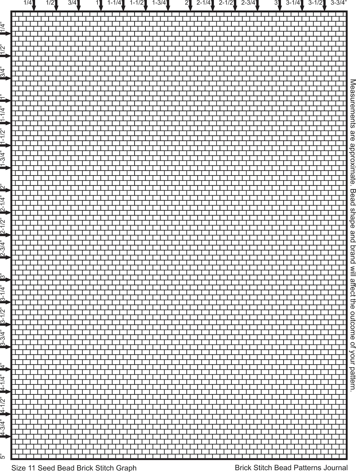 Size 11 Seed Bead Graph Paper