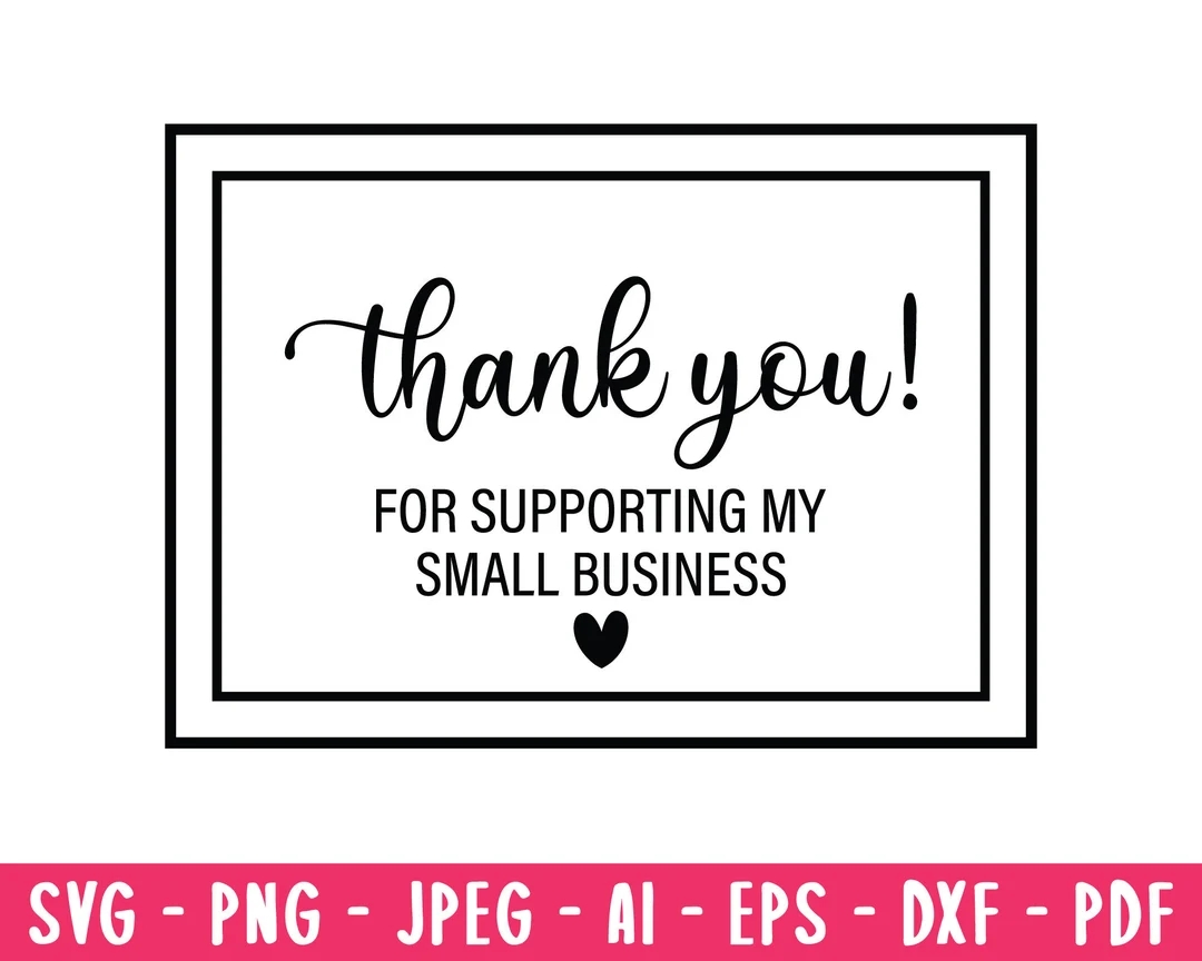 Thank You For Supporting My Small Business Svg Thank You Svg Cricut Silhouette Digital Download Ready To Print Thank You Card Svg Etsy