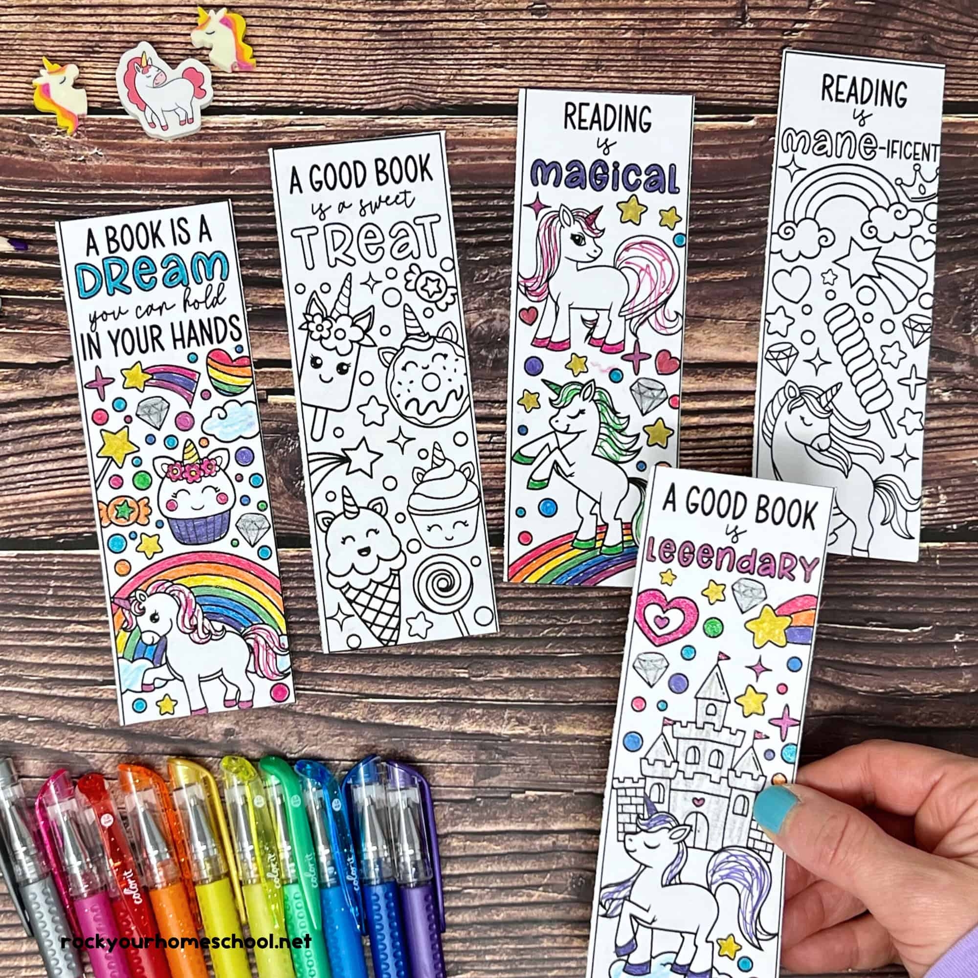 Unicorn Bookmarks To Color For Reading Fun With Kids Free Rock Your Homeschool