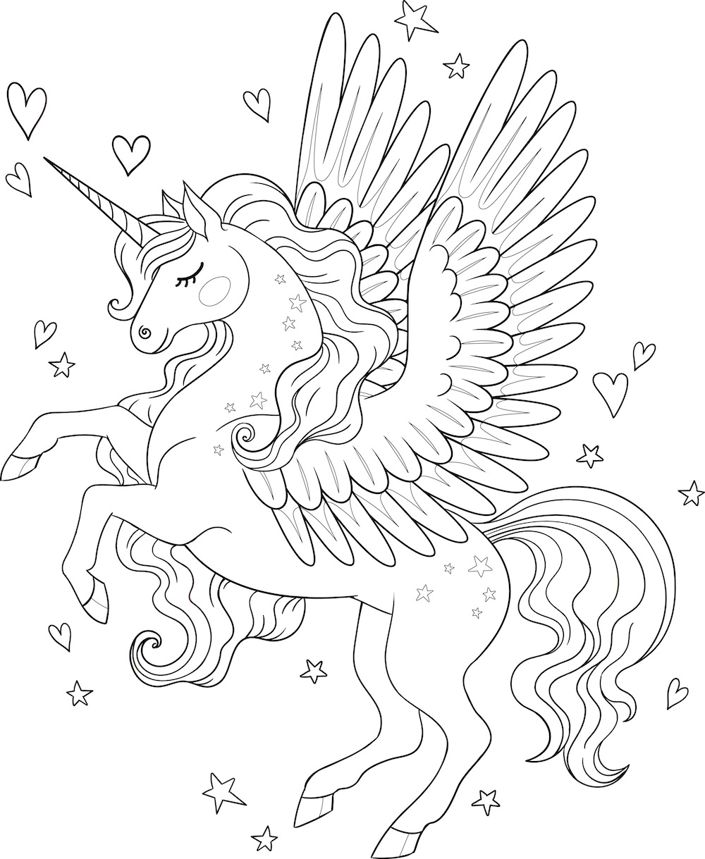 Unicorn Coloring Pages Printable Free