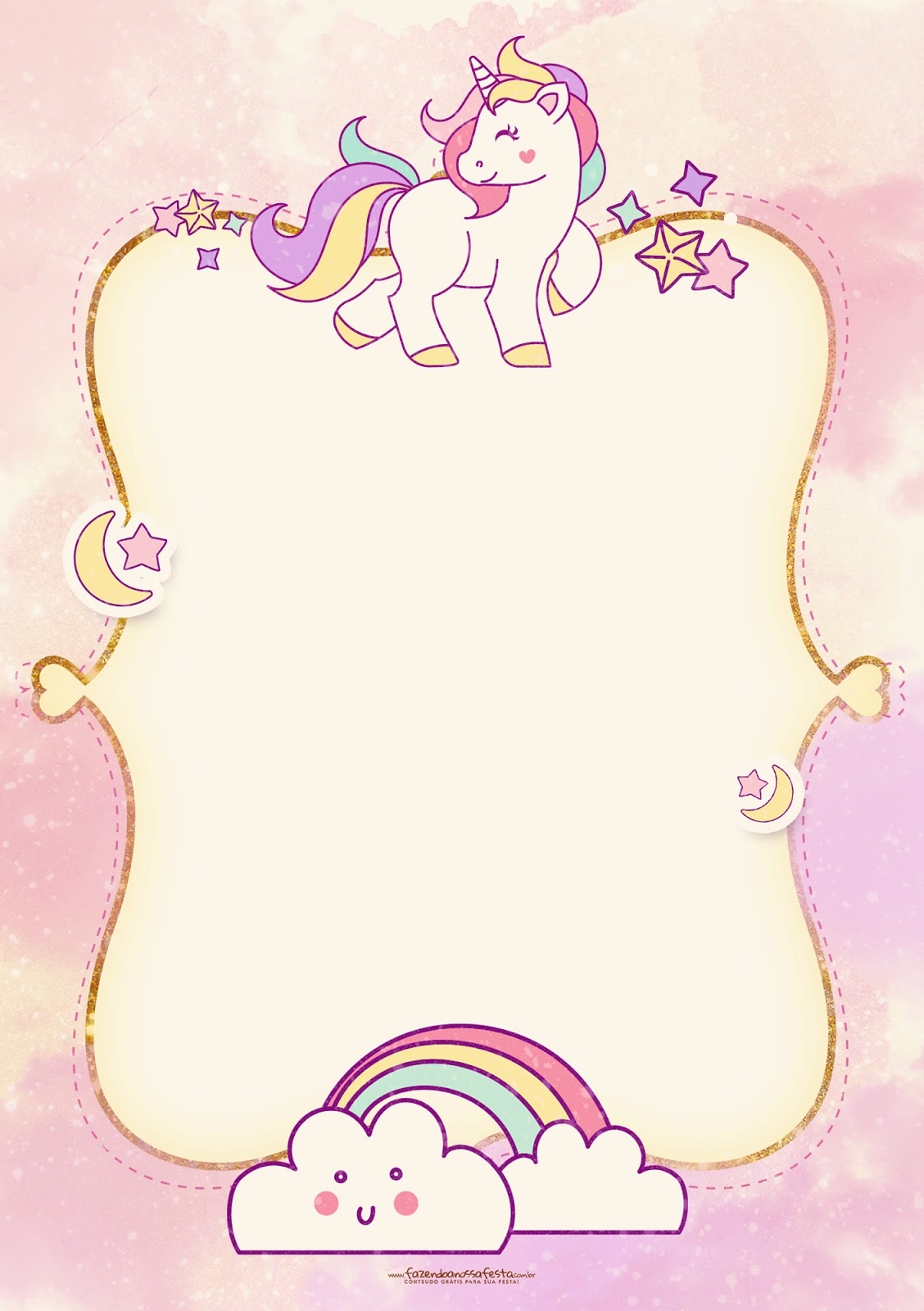 Birthday Invitations Free Printable Unicorn