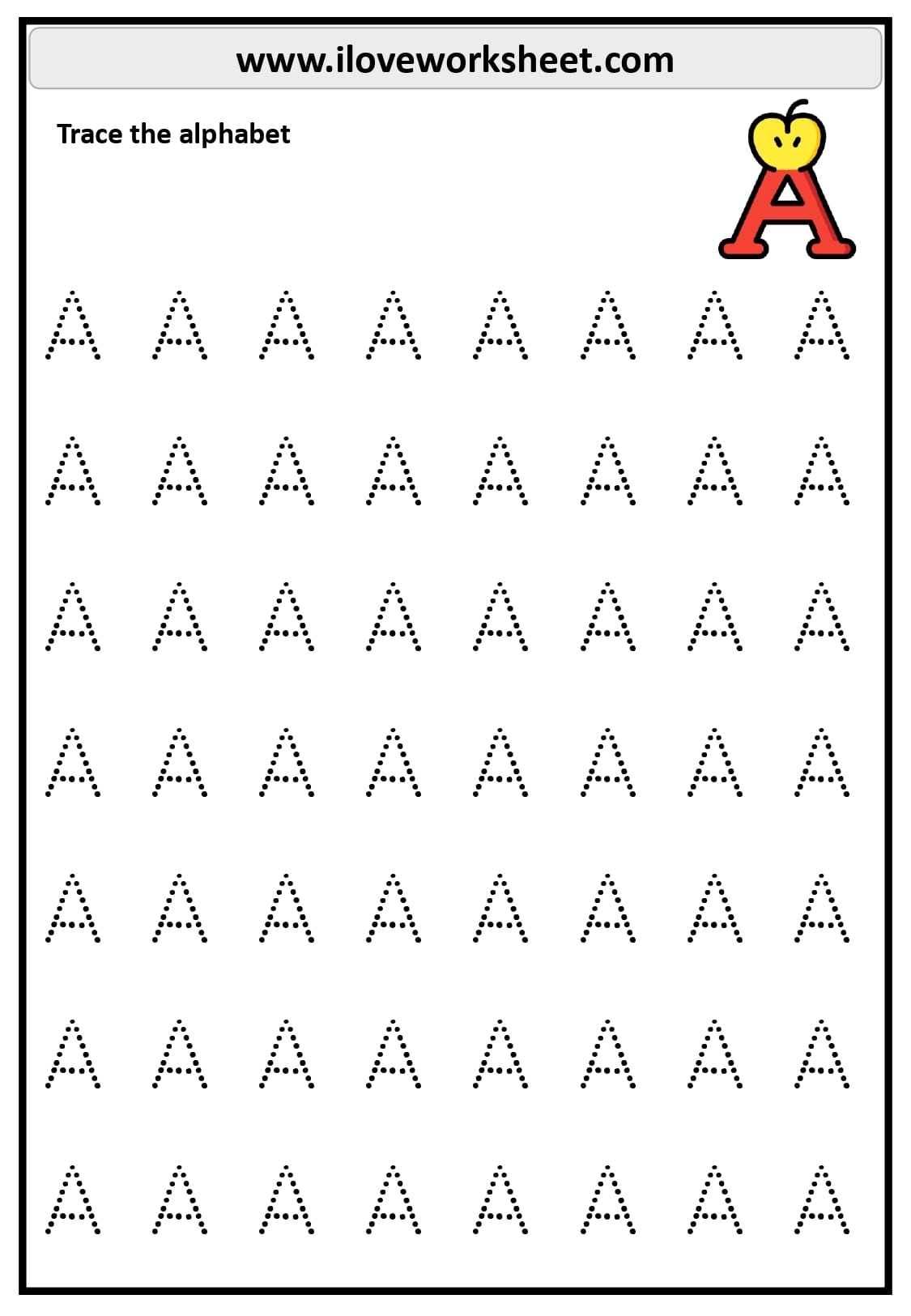 Uppercase A To Z Tracing Free PDF I Love Worksheet