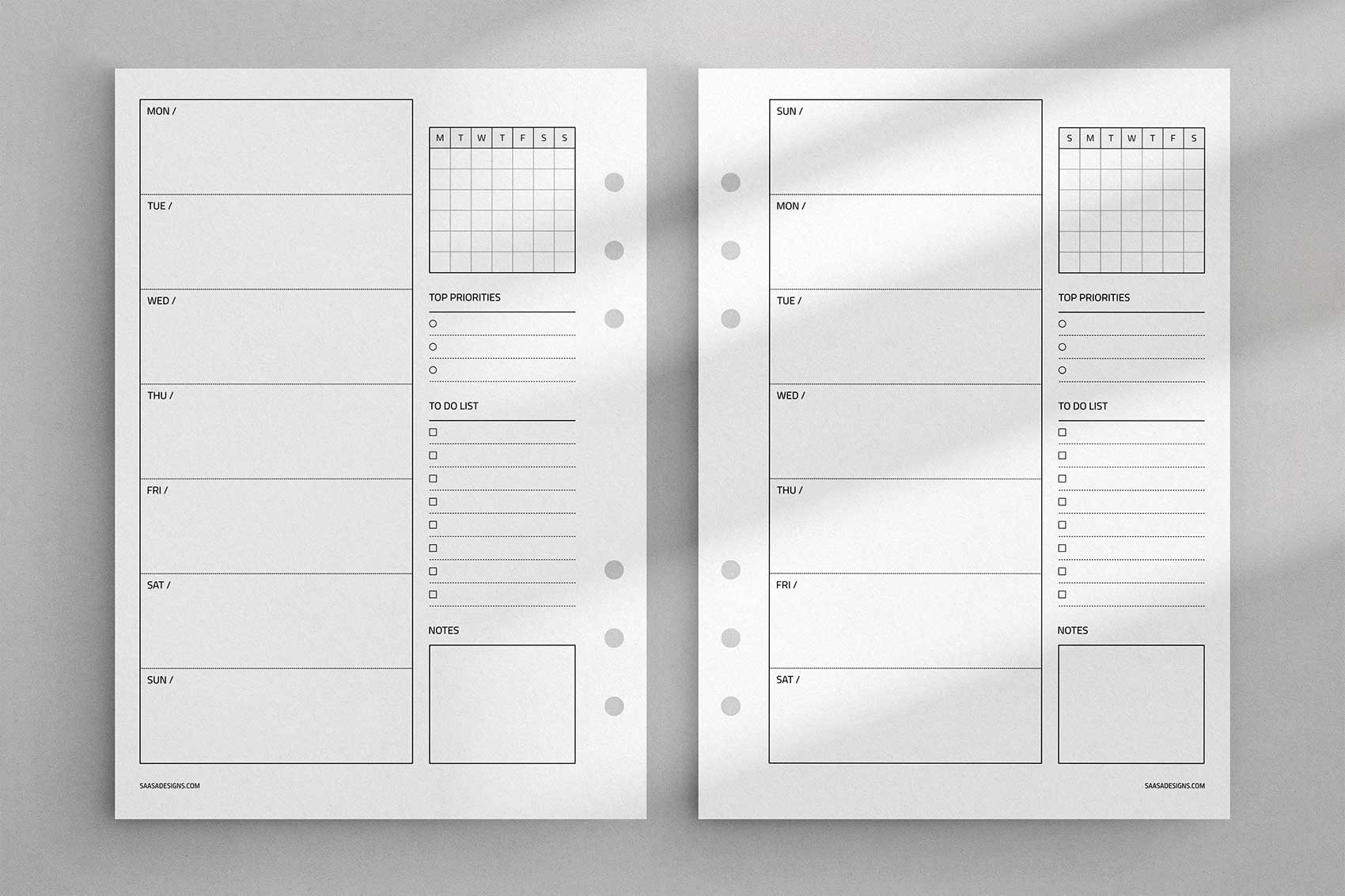 Weekly Planner Printable Free Undated Planner Insert 