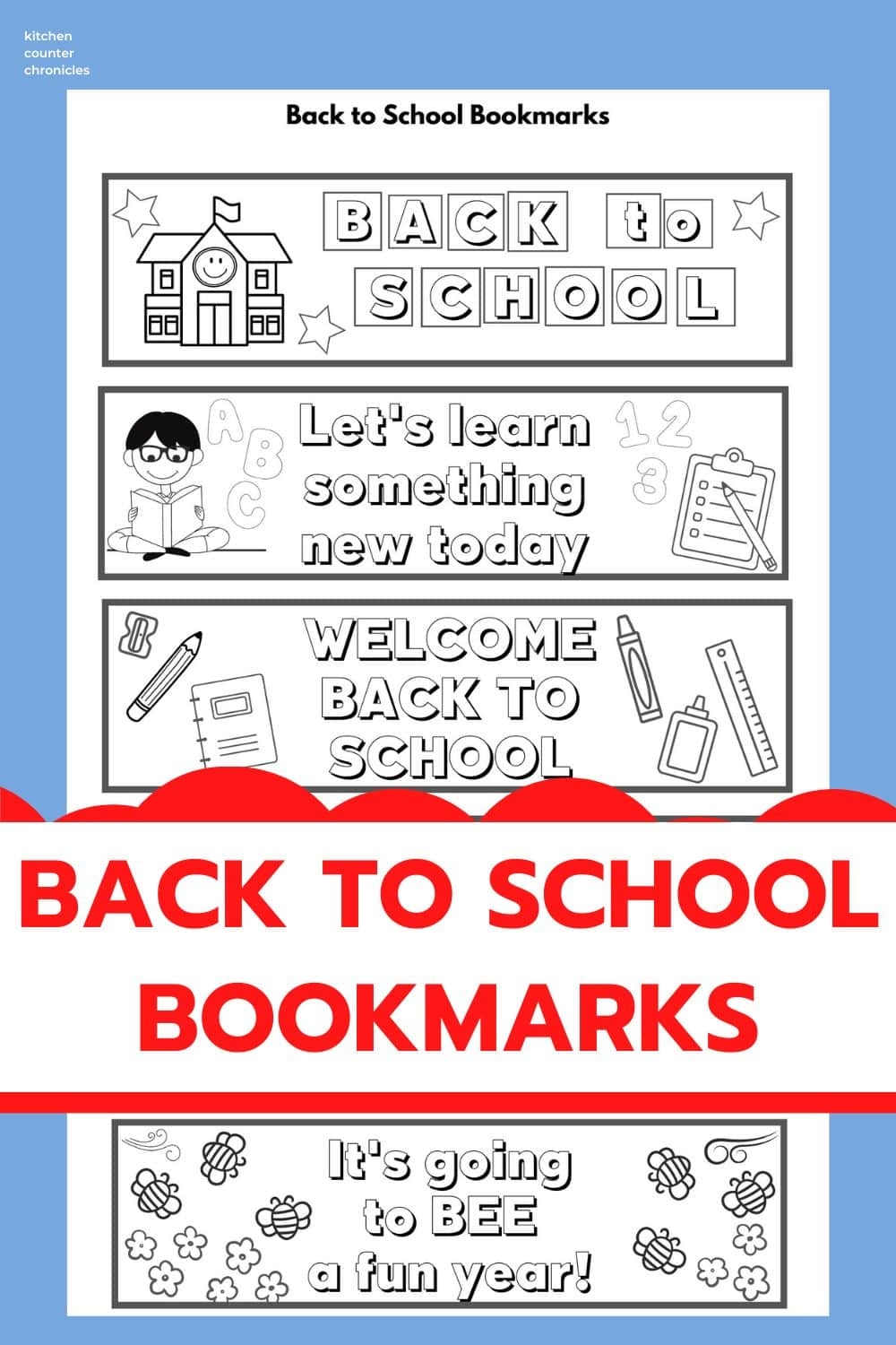 Welcome Back To School Coloring Bookmarks For Students