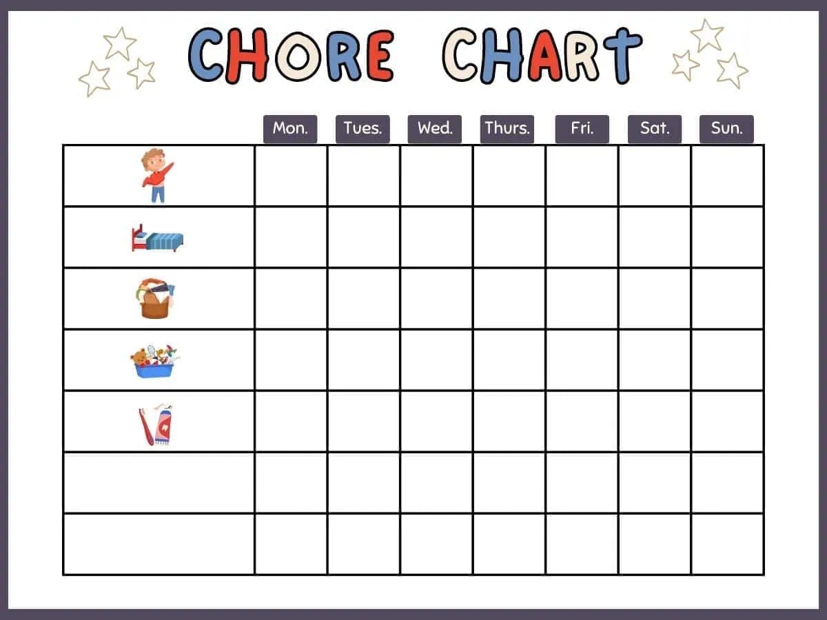 10 Free Printable Chore Charts For Kids