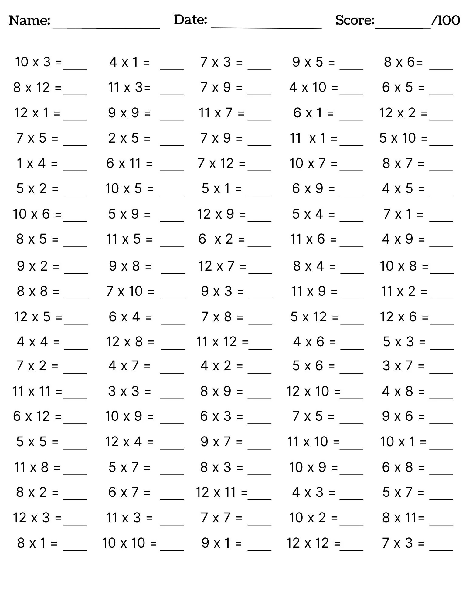 Printable Math Worksheets Free Adults