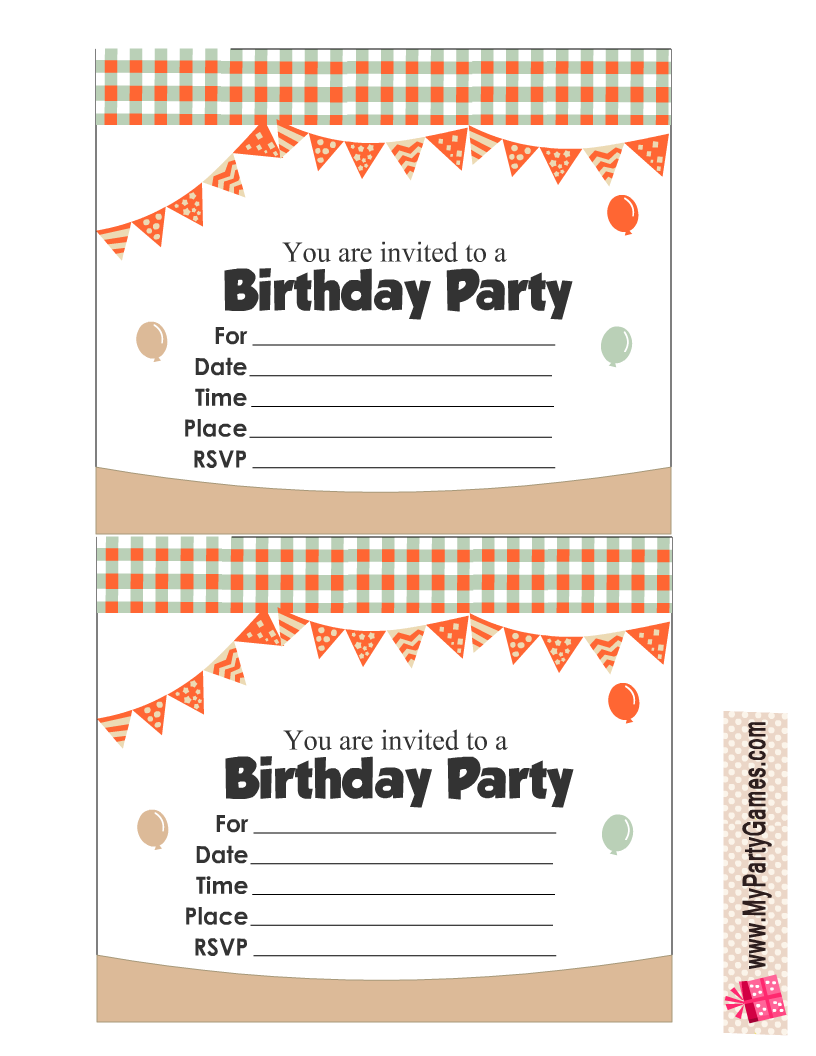 100 Free Printable Kids Birthday Party Invitations