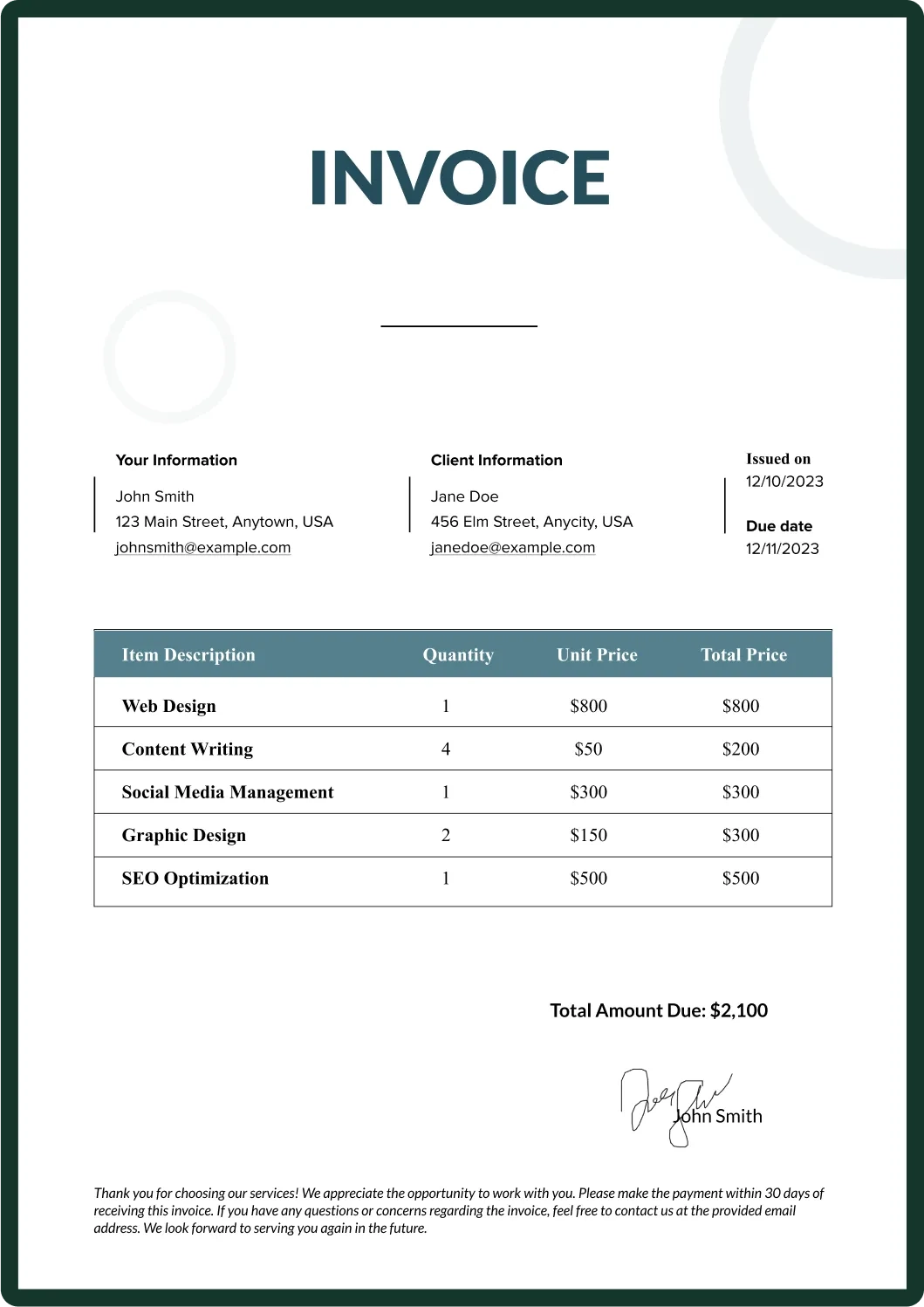 100 Invoice Templates FREE Download Updated In 2025