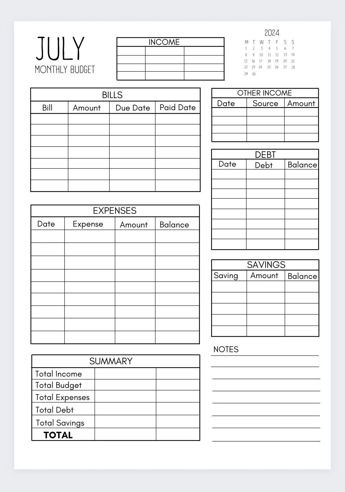 12 Month Minimalistic 2024 personal Budget budget Binder biweekly Budget Planner budget Printable budget By Paycheck financial Planning Etsy