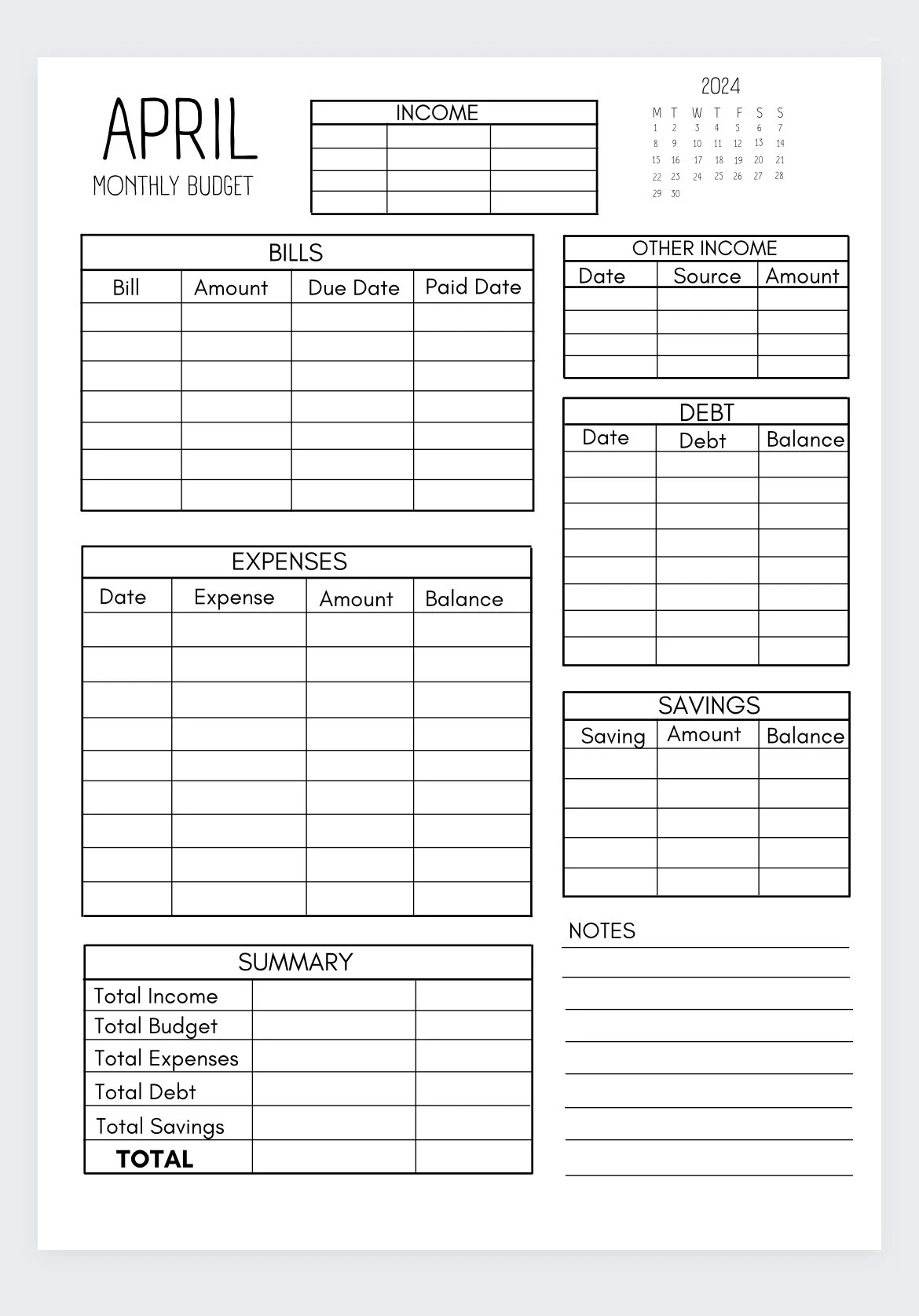 12 Month Minimalistic 2024 personal Budget budget Binder biweekly Budget Planner budget Printable budget By Paycheck financial Planning Etsy