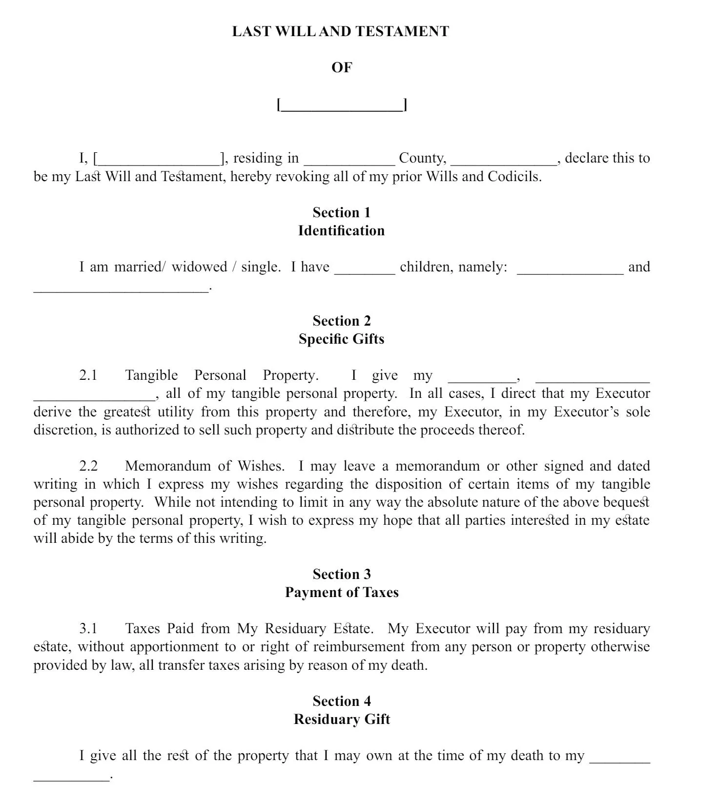 14 Free Last Will And Testament PDF Templates To Download UPDF