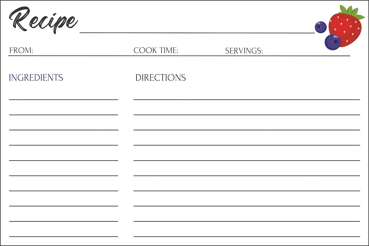 Free Printable Templates For Recipes