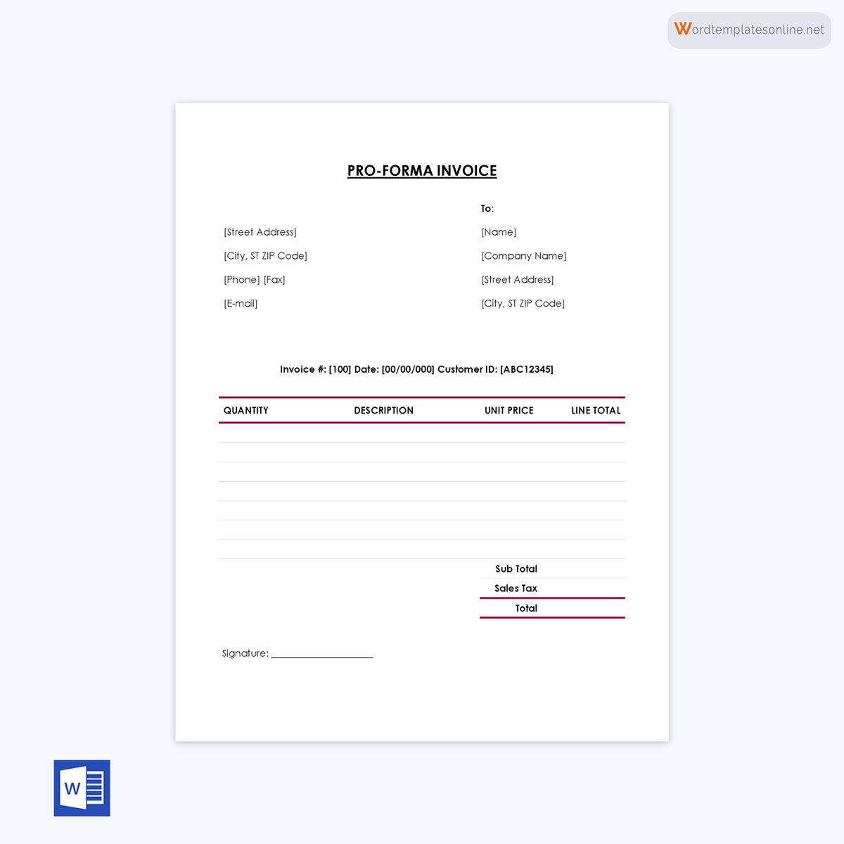 18 Free Proforma Invoice Templates Word Excel PDF 