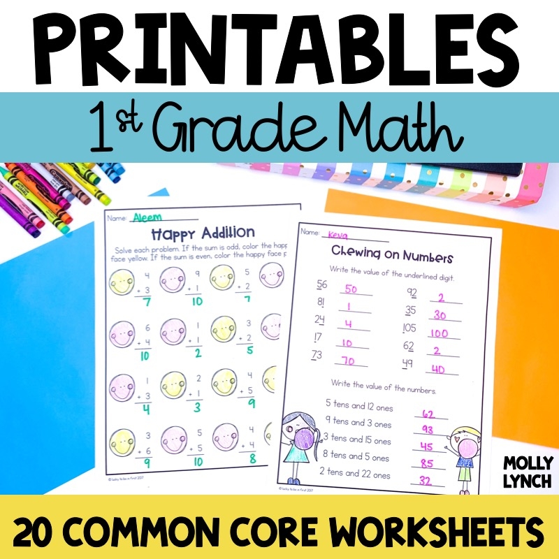 1st grade math worksheets common core printable easy to use