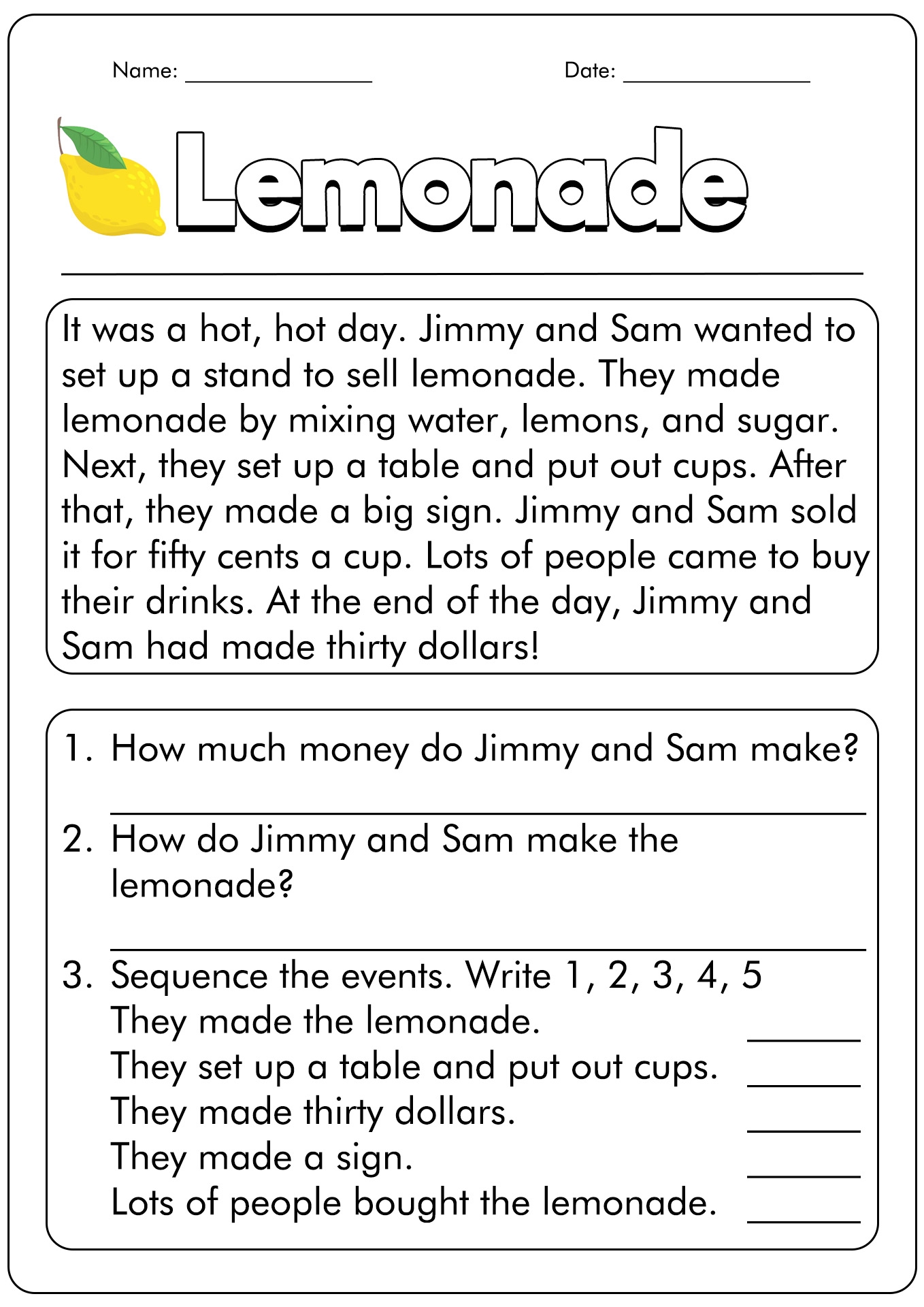 1st Grade Reading Comprehension Worksheets Fun And Engaging Exercises