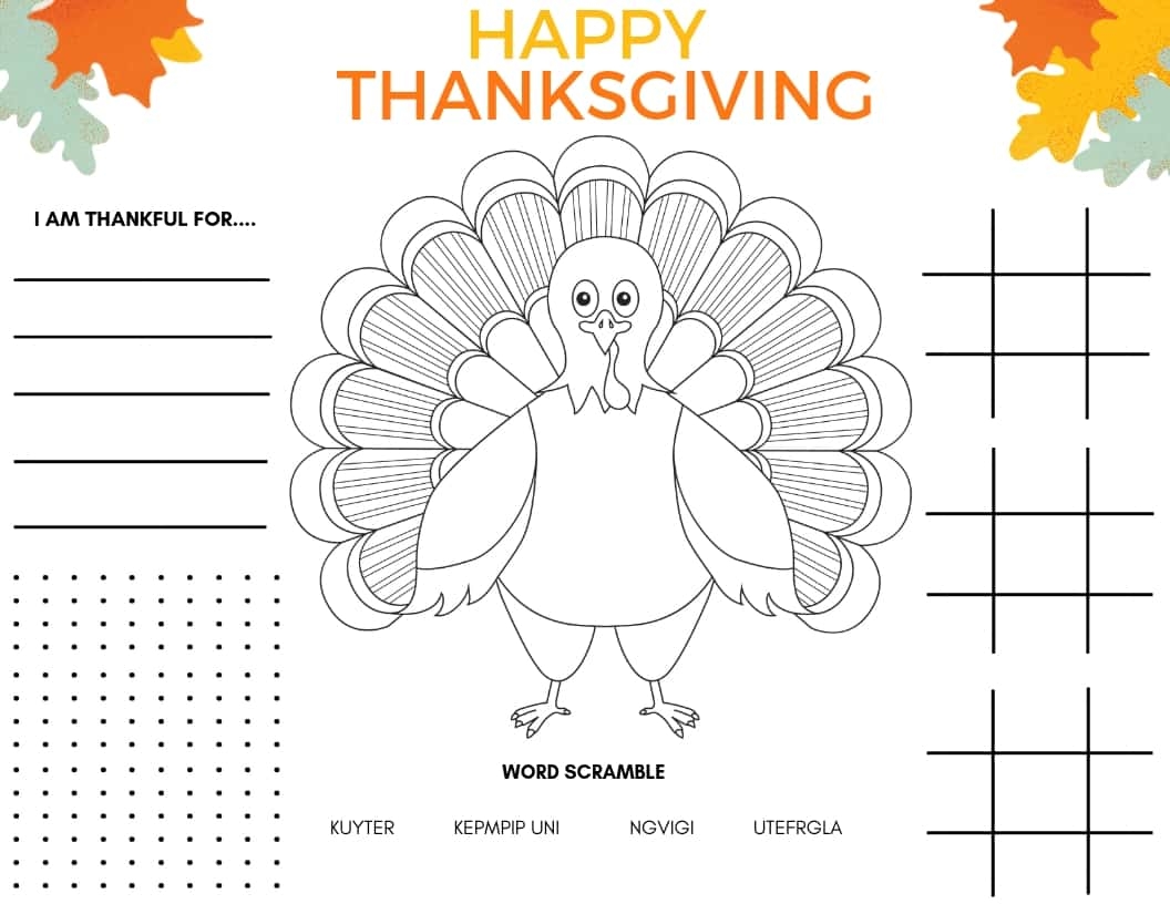 Free Thanksgiving Activity Printables