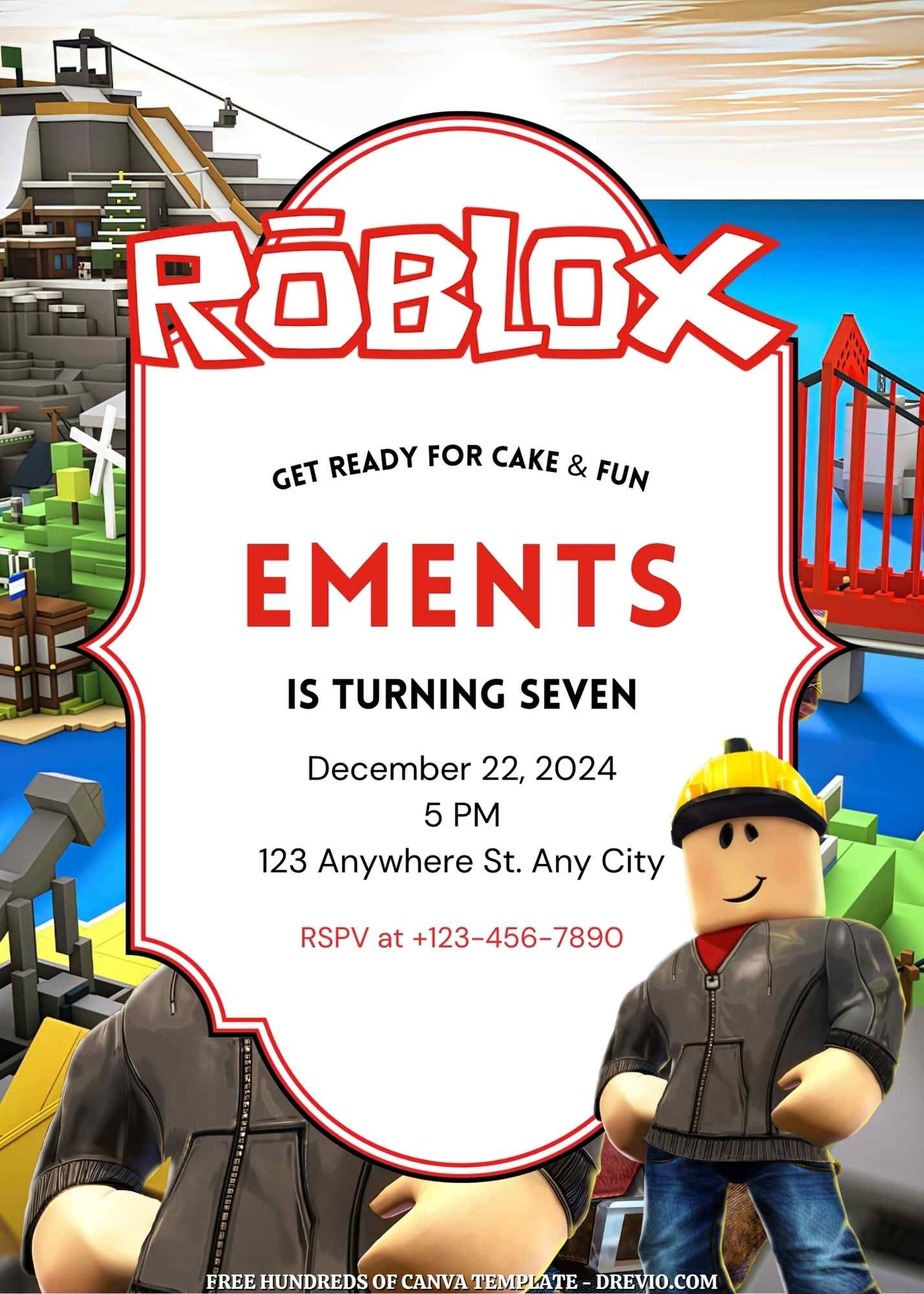 Roblox Birthday Invitations Free Printable