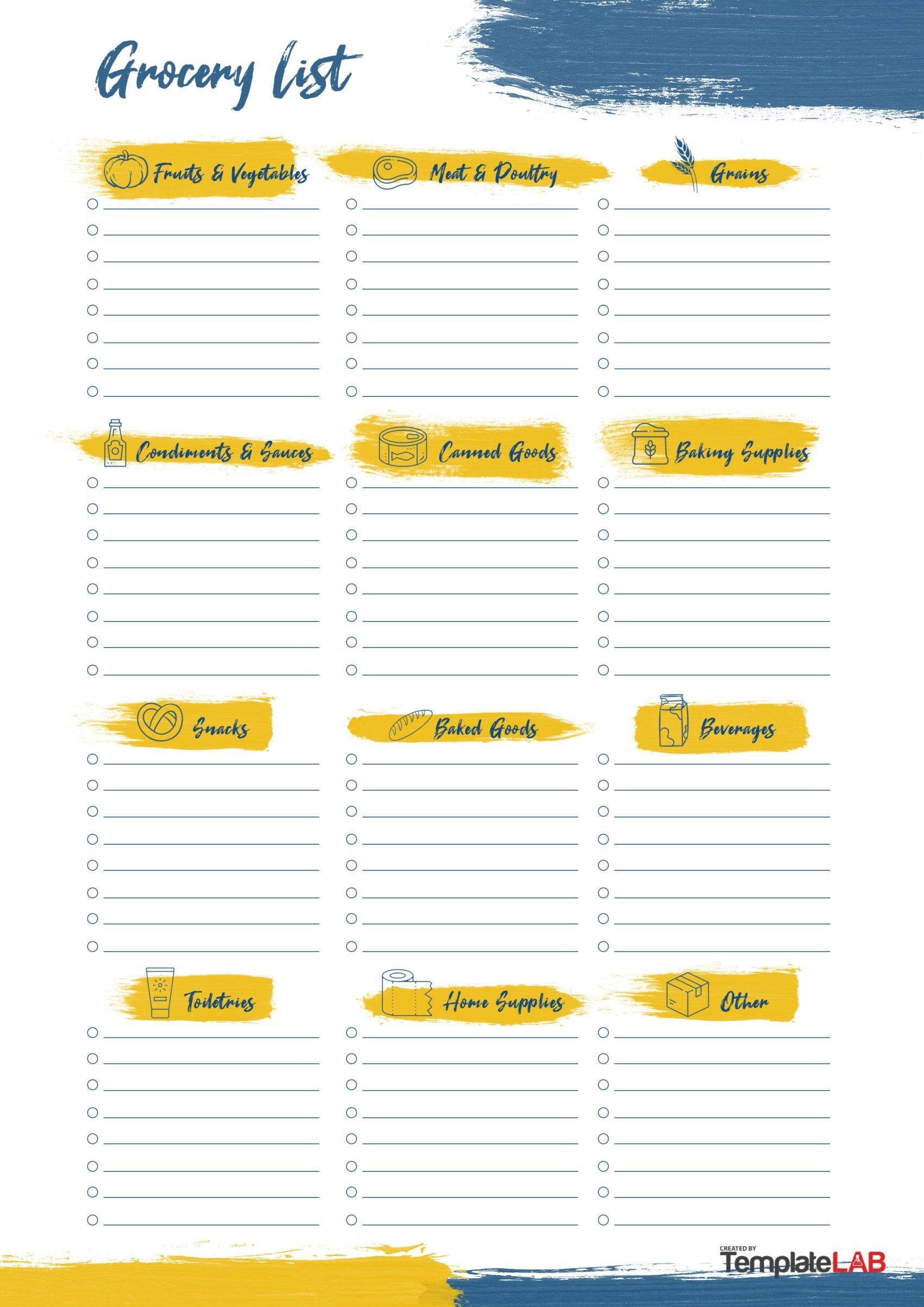 24 Printable Grocery List Templates Shopping Lists 