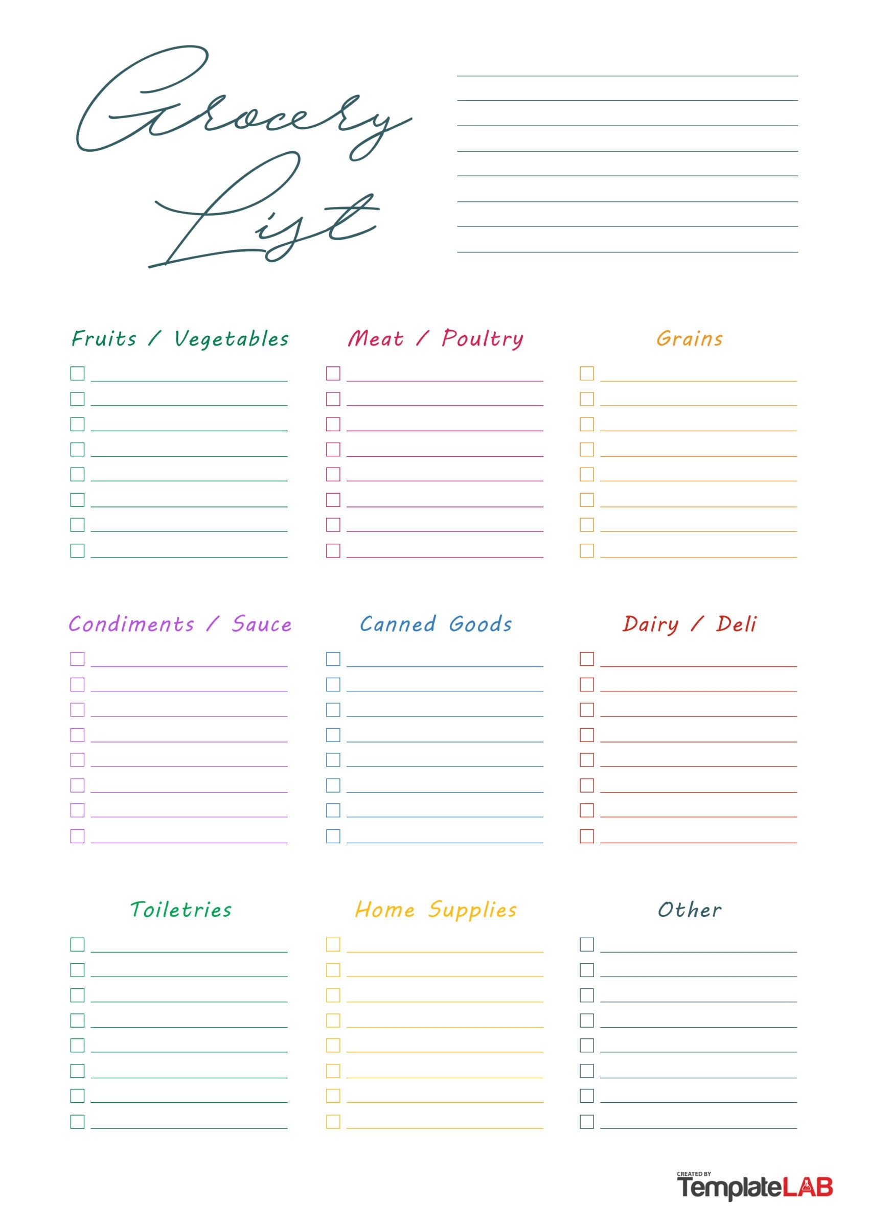 24 Printable Grocery List Templates Shopping Lists 