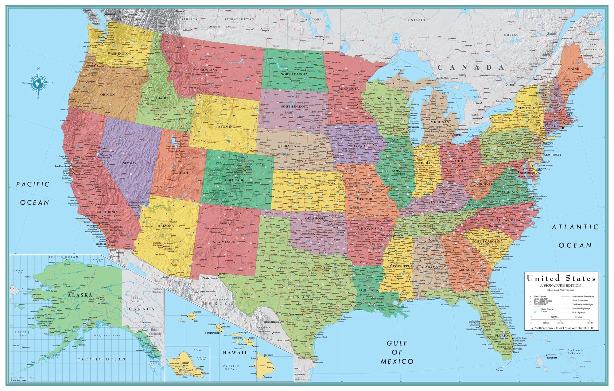 24x36 United States USA US Premier Wall Map Paper Folded Walmart