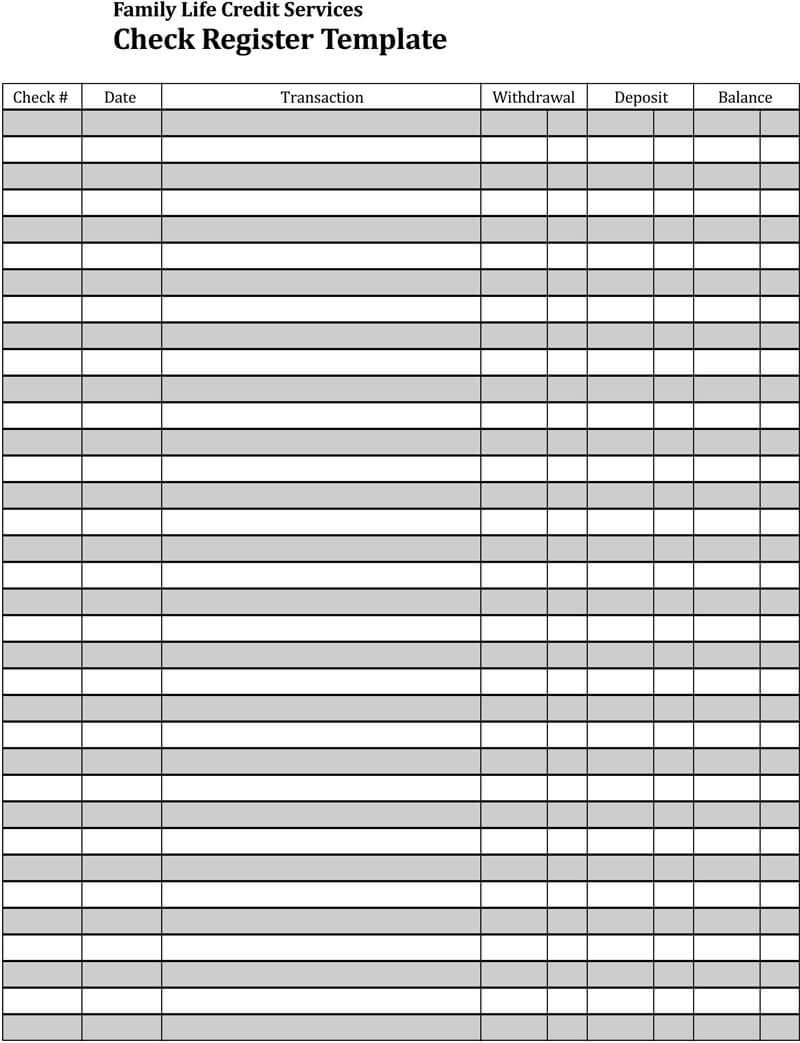 25 Free Checkbook Register Templates Excel Word 