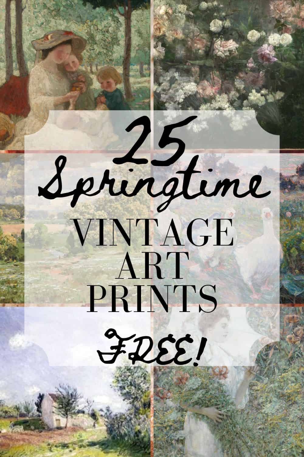 25 FREE Vintage Art Printables For Spring Cassie Jean