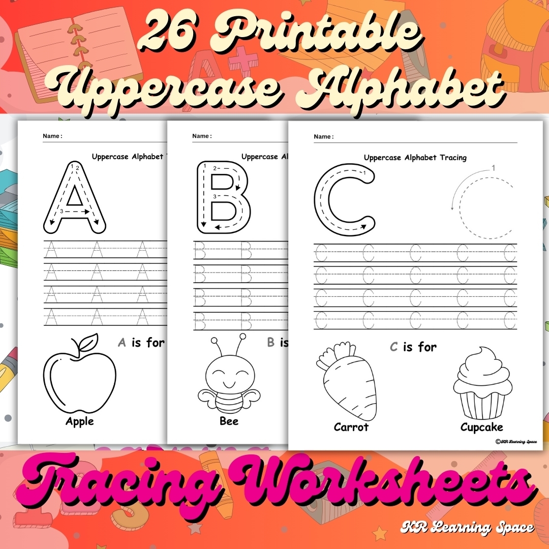 26 Printable Uppercase Alphabet Tracing Worksheets Preschool 