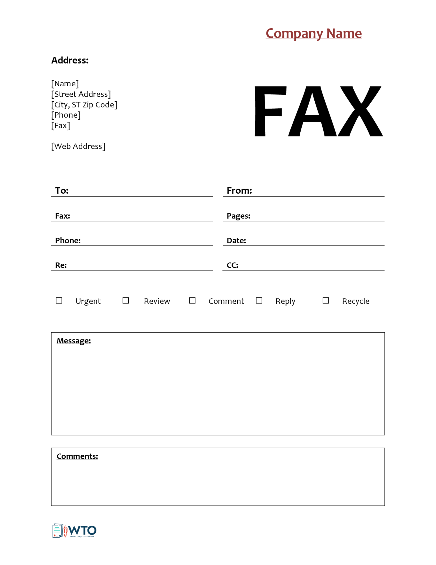 Free Printable Fax Cover Sheet Word Document