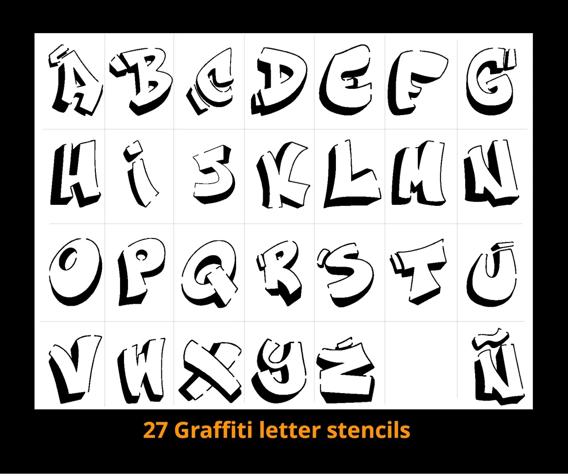 27 Graffiti Letter Stencils By Shane Loretz Download Free STL Model Printables