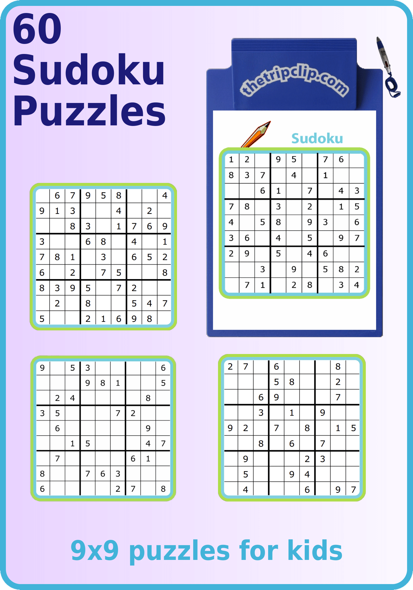270 Printable Sudoku Puzzles 4x4 6x6 9x9
