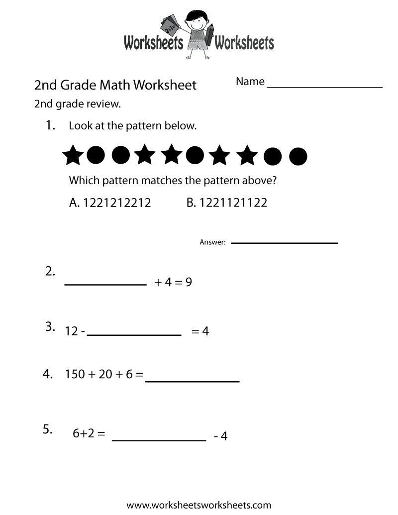 2nd Grade Math Worksheets Free Printable Pdf