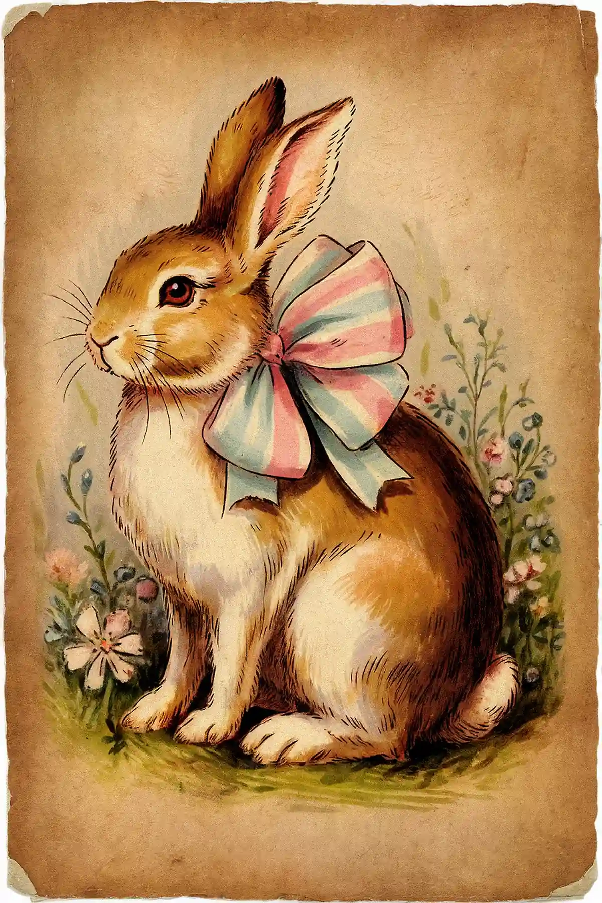 30 Adorable Vintage Easter Bunny Images For Your DIY Projects