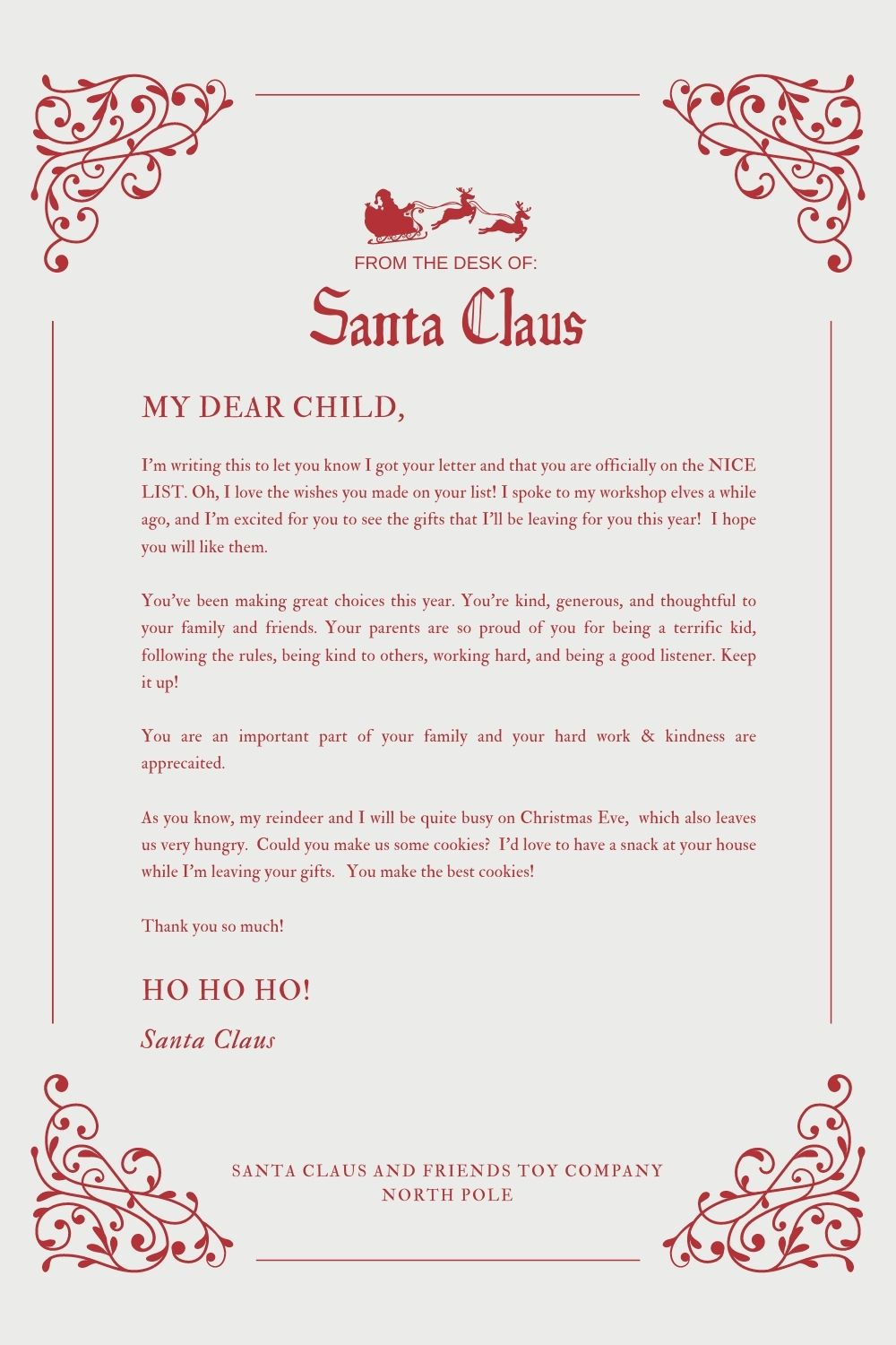 30 Free Santa Letter Templates To Print Use right Now Your Worksheets Library