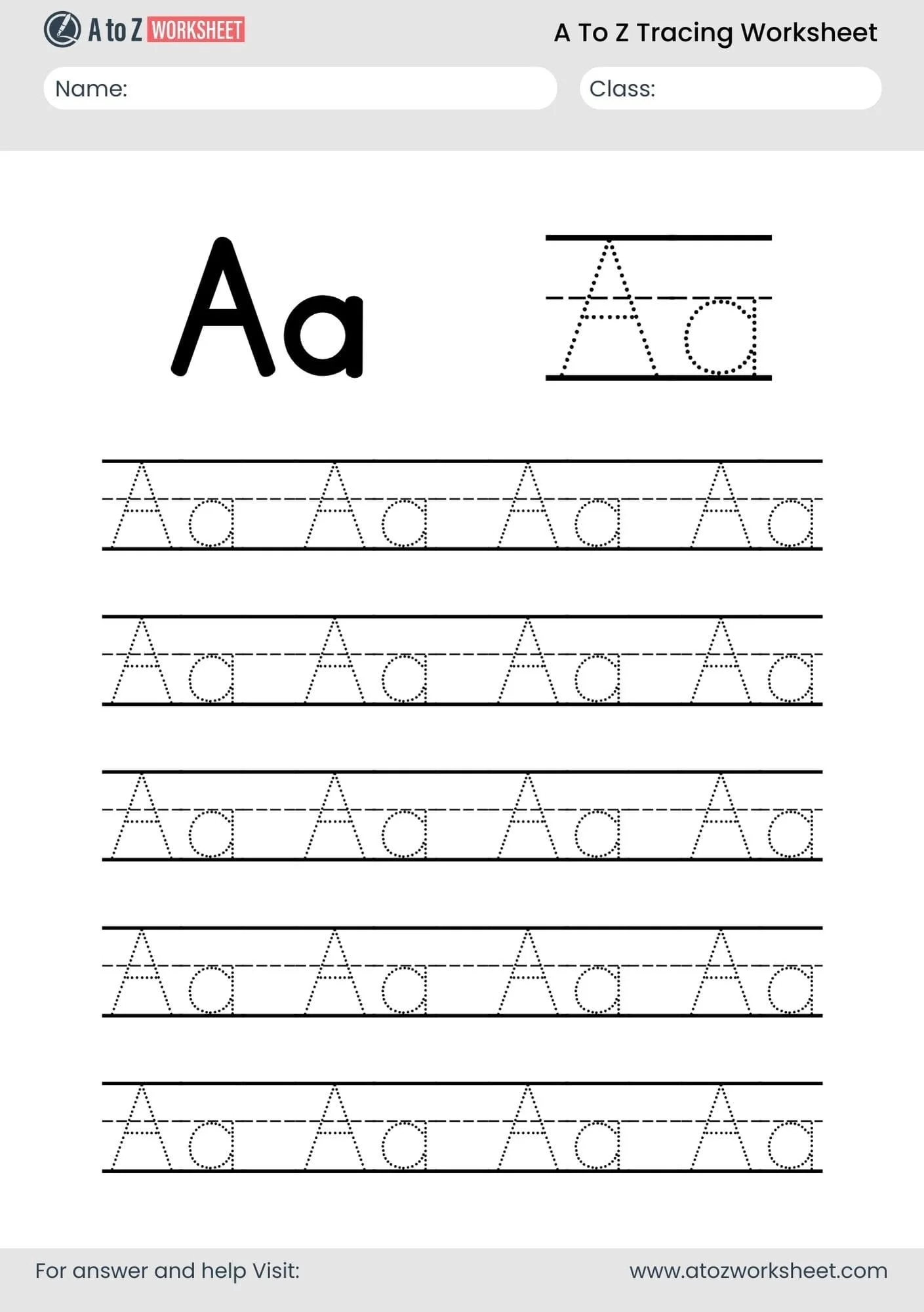 31 A To Z Alphabet Worksheets PDF Free Tracing U0026 Printable Set For Kids A To Z Worksheet