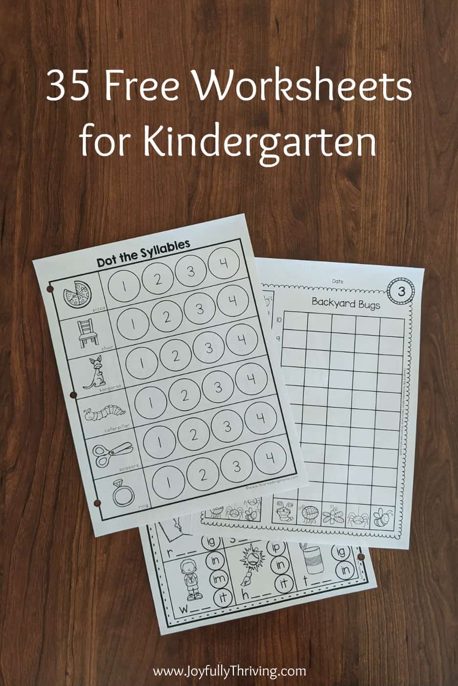 35 no prep free kindergarten worksheets activities