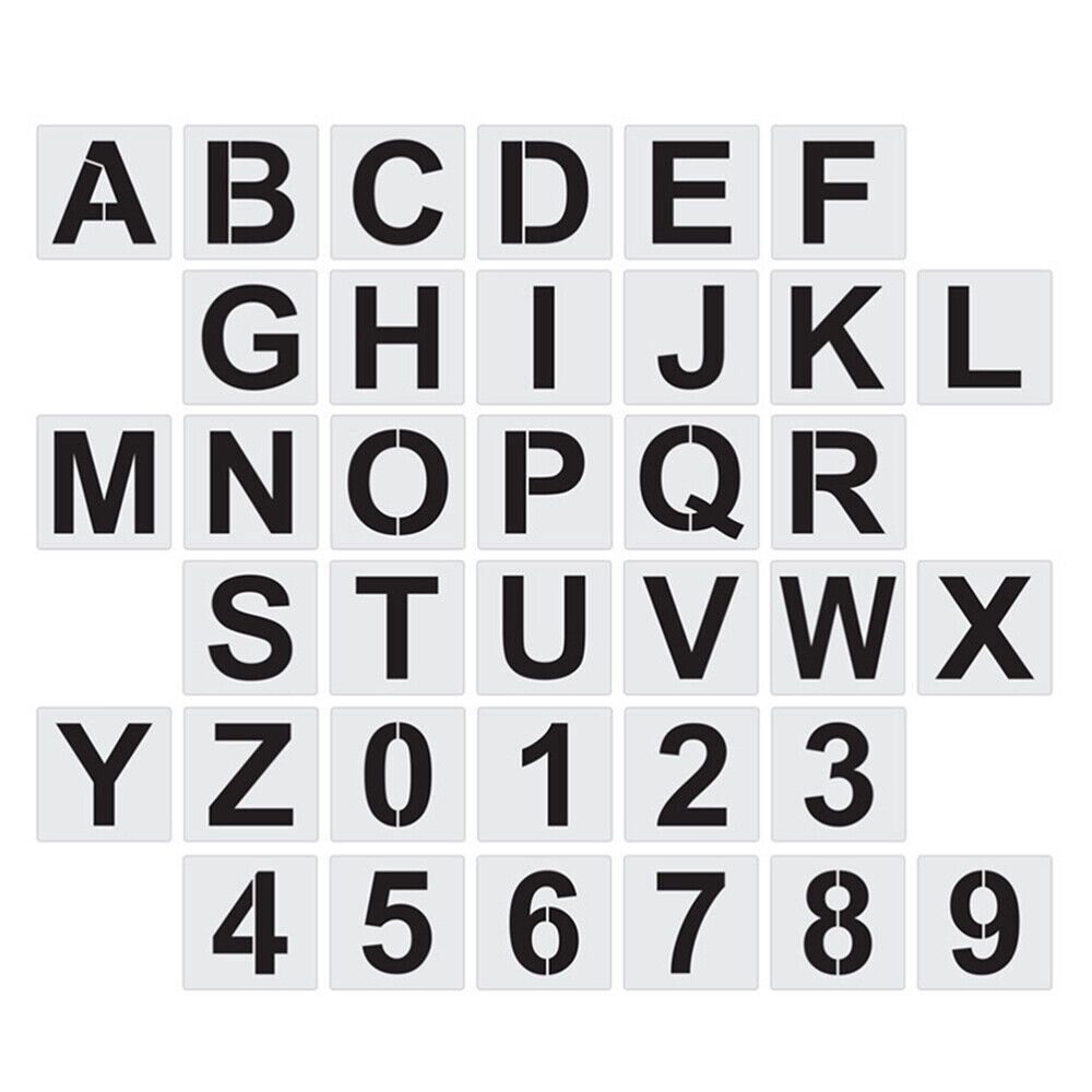 36 Pcs Hand Painting Template Reusable Alphabet Templates Calligraphy Letter Numbers Plastic Stencils Child