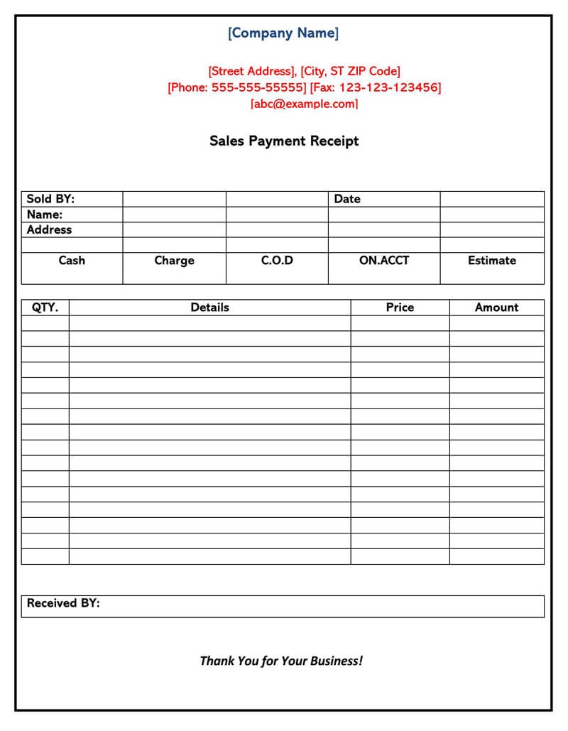 38 Free Payment Receipt Templates Excel Word PDF 