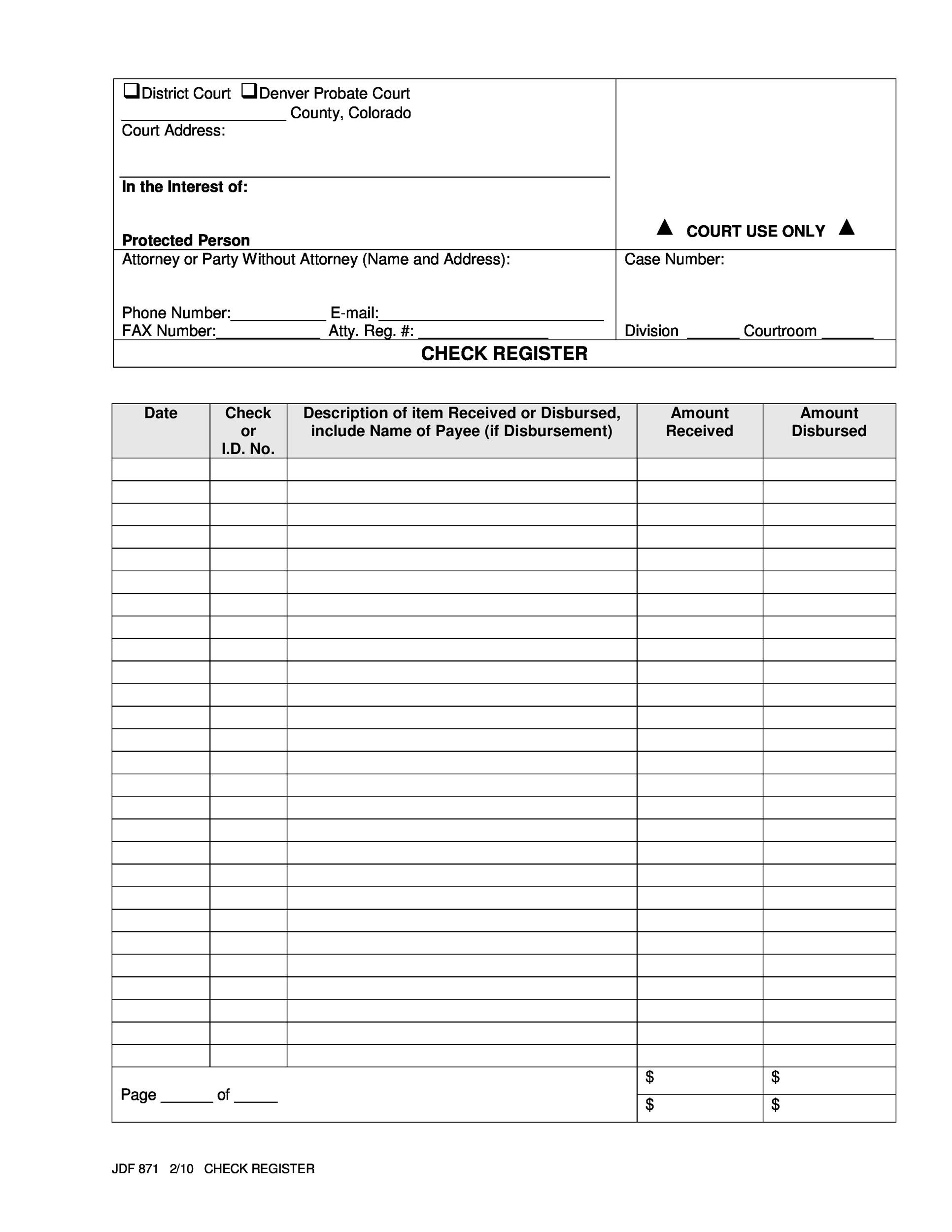 39 Checkbook Register Templates 100 Free Printable TemplateLab
