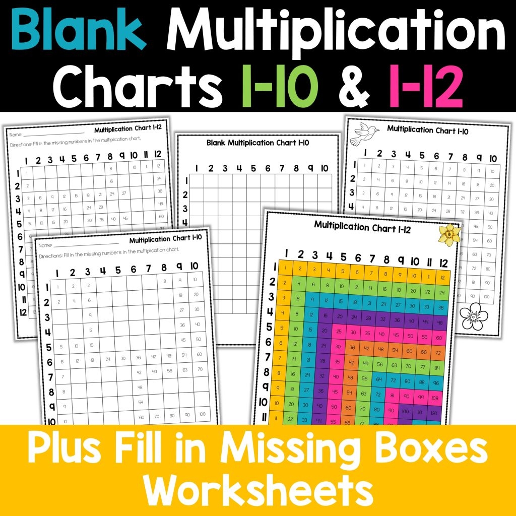 3rd Grade Printable Multiplication Chart Blank Multiplication Chart 1 10 1 12 Fill In Worksheets Thrifty In Third Grade