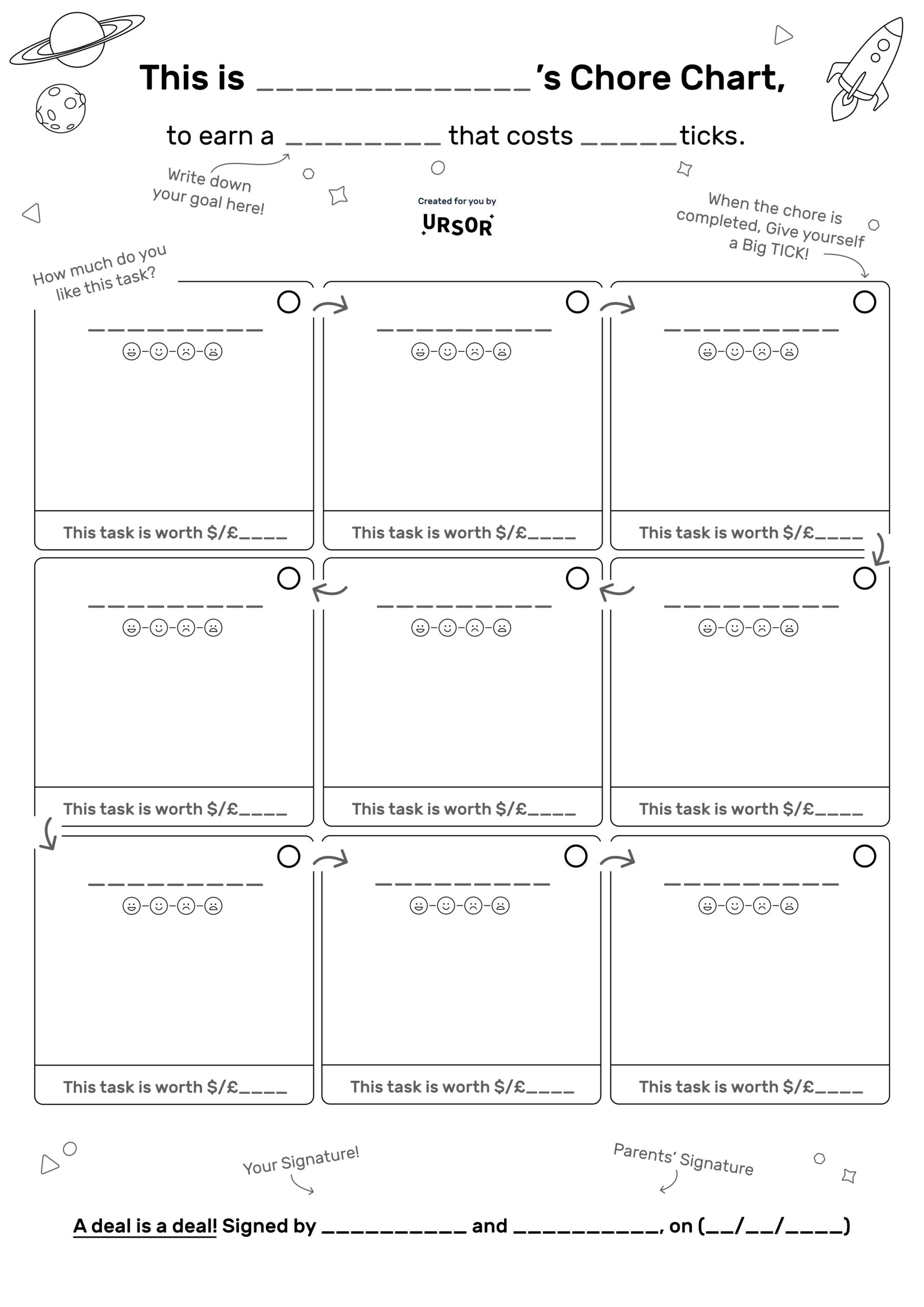 4 Printable Chore Chart Templates For Kids AstroSafe