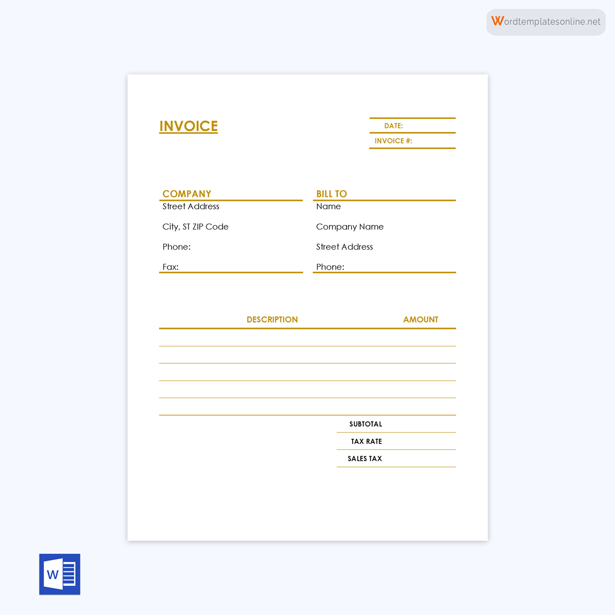 40 Free Blank Invoice Templates Excel Word Edit Print