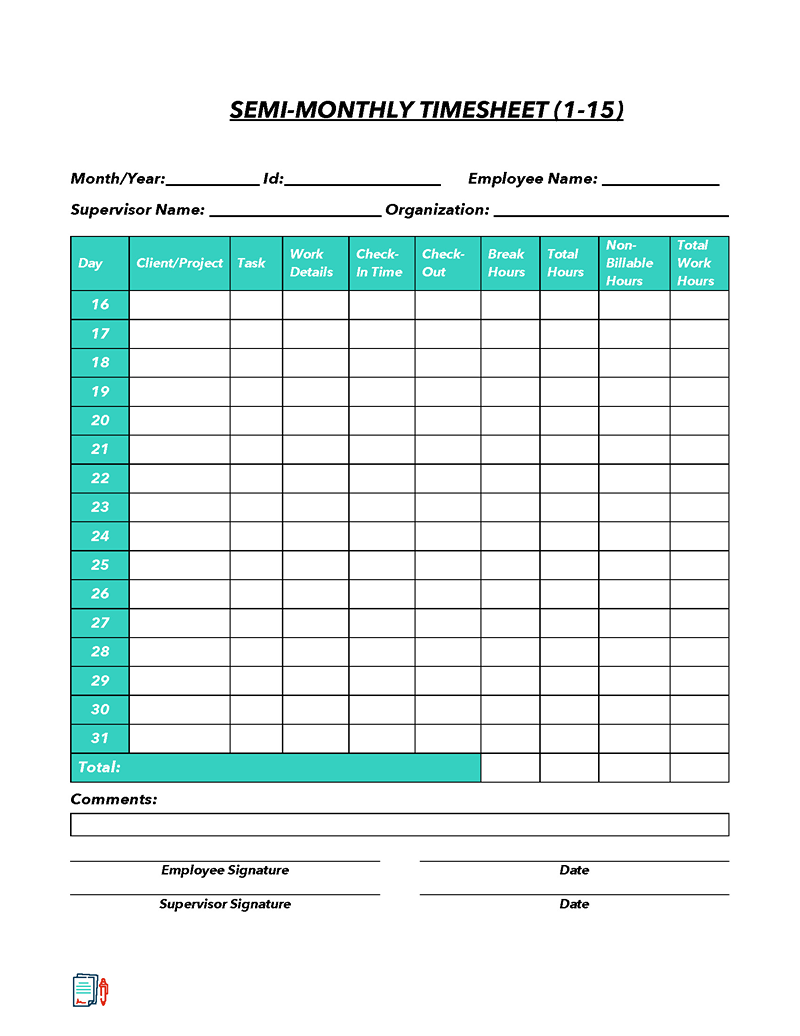 Free Printable Time Sheets 2023