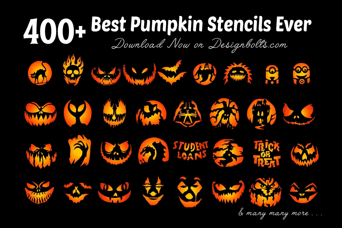 400 Free Halloween Scary Pumpkin Carving Stencils 2023 8 Mockup PSD Files Good Mockups