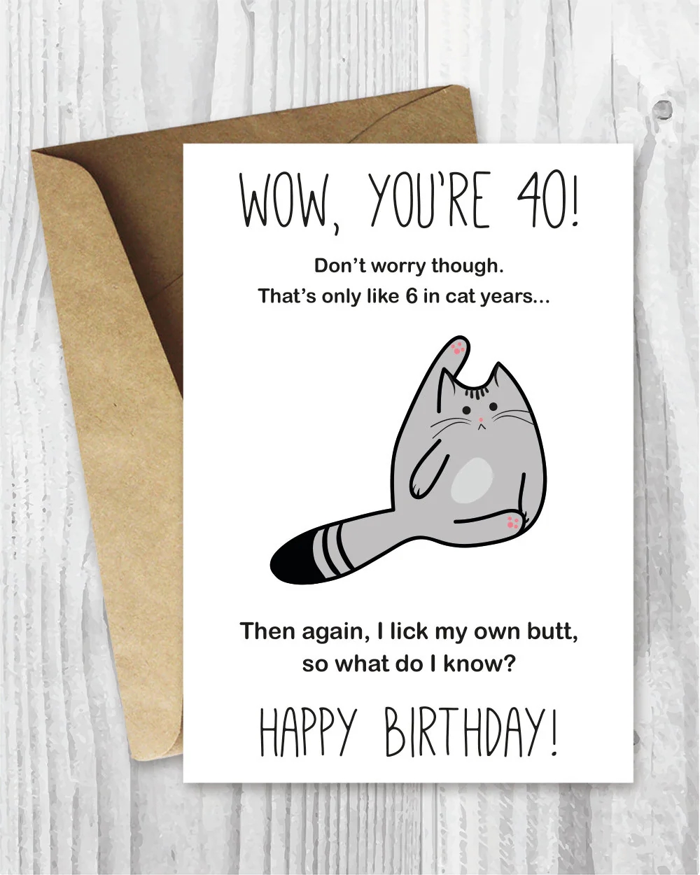 40th Birthday Card Printable Birthday Card Funny Cat Birthday Card Getting Old Card Printable Cat Card Instant Download 40 Birthday Etsy