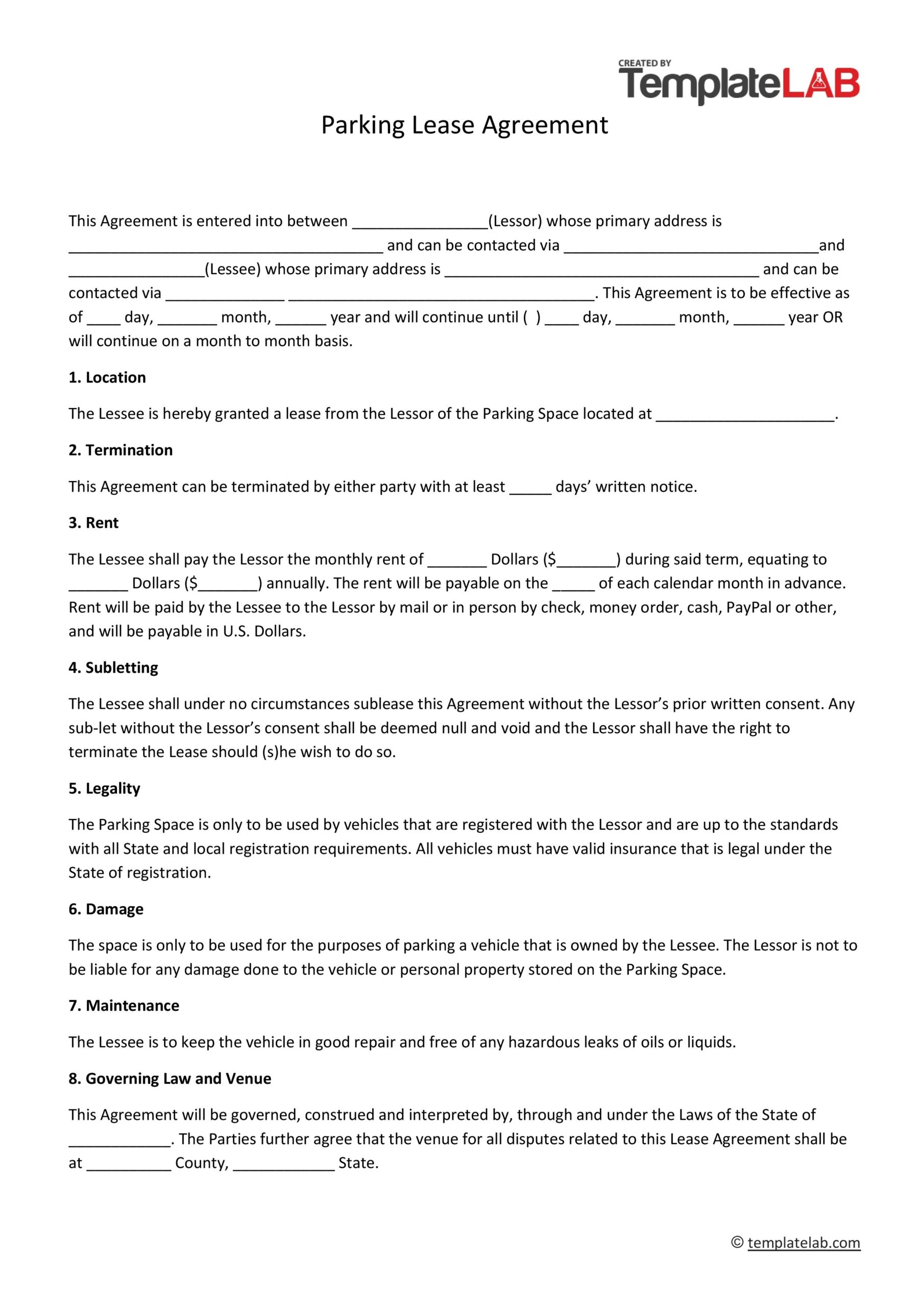44 Free Residential Lease Agreement Templates Word PDF Worksheets Library