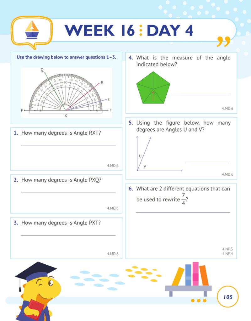 4th Grade Common Core Math Daily Practice Workbook Part II Free Response ArgoPrep