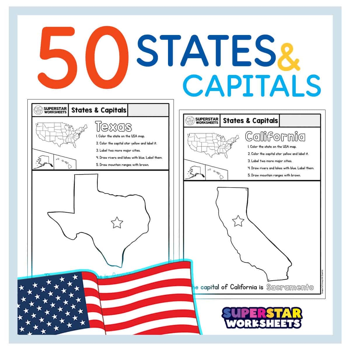 Free Printable Map Of Usa States And Capitals