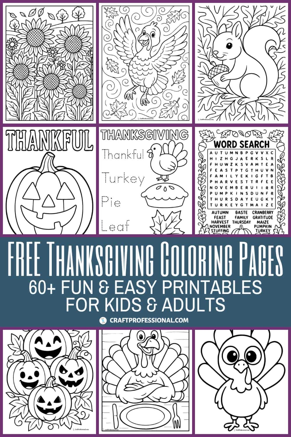 60 Free Thanksgiving Coloring Pages Printables For Kids Adults