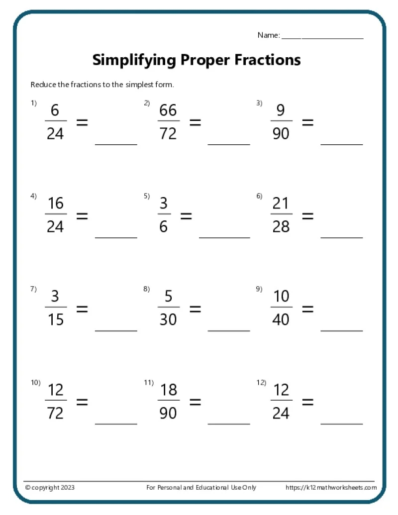 6th Grade Math Worksheets