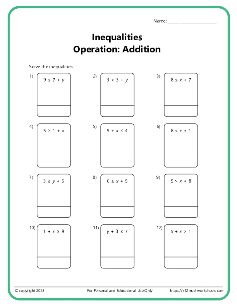 6th Grade Math Worksheets